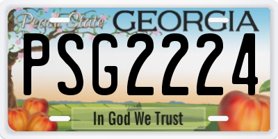 GA license plate PSG2224