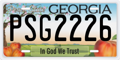 GA license plate PSG2226