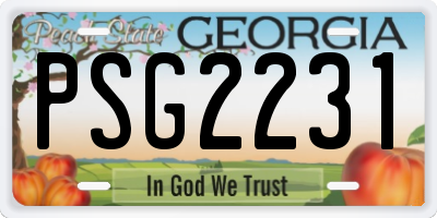 GA license plate PSG2231