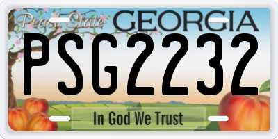 GA license plate PSG2232