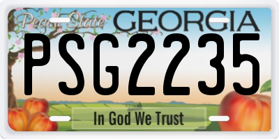 GA license plate PSG2235
