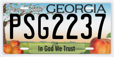 GA license plate PSG2237