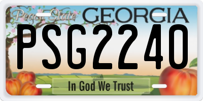 GA license plate PSG2240