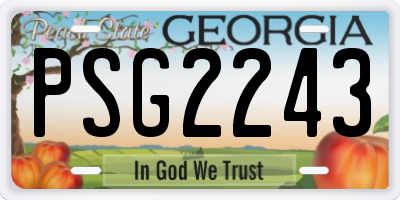 GA license plate PSG2243