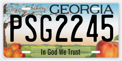 GA license plate PSG2245