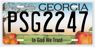 GA license plate PSG2247