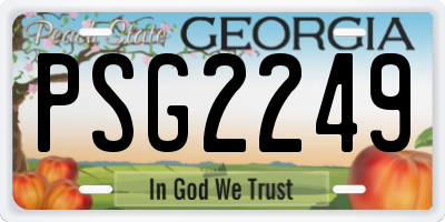 GA license plate PSG2249