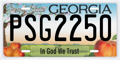 GA license plate PSG2250