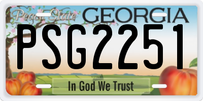 GA license plate PSG2251