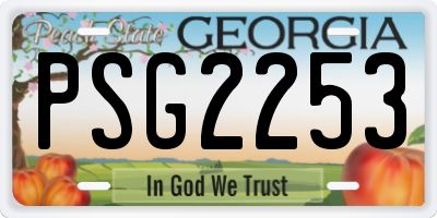GA license plate PSG2253