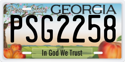 GA license plate PSG2258