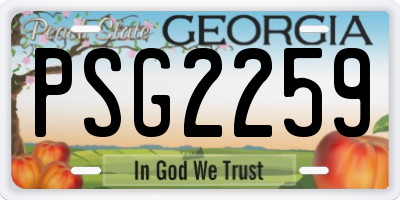 GA license plate PSG2259