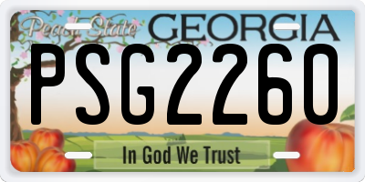 GA license plate PSG2260