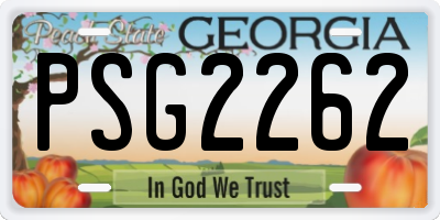 GA license plate PSG2262