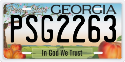 GA license plate PSG2263