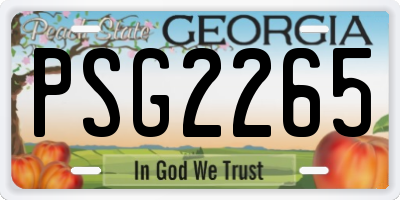 GA license plate PSG2265