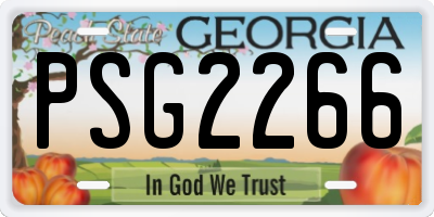 GA license plate PSG2266