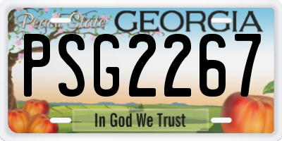 GA license plate PSG2267