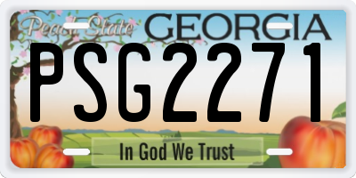 GA license plate PSG2271