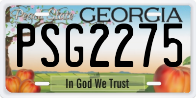 GA license plate PSG2275
