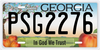 GA license plate PSG2276