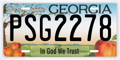 GA license plate PSG2278