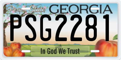 GA license plate PSG2281
