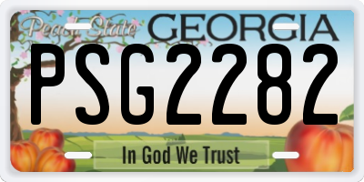 GA license plate PSG2282
