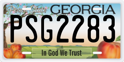 GA license plate PSG2283