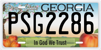 GA license plate PSG2286