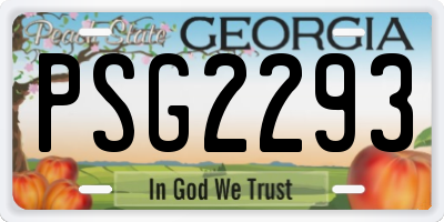 GA license plate PSG2293
