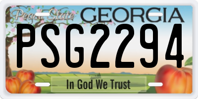 GA license plate PSG2294