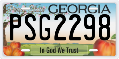 GA license plate PSG2298