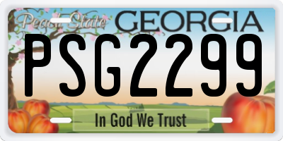 GA license plate PSG2299