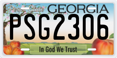 GA license plate PSG2306