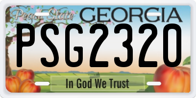 GA license plate PSG2320