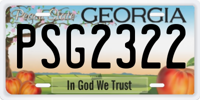 GA license plate PSG2322