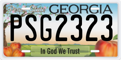 GA license plate PSG2323