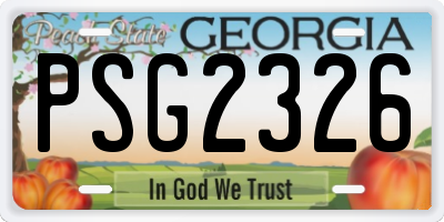 GA license plate PSG2326