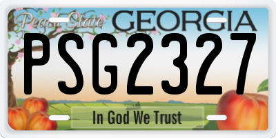 GA license plate PSG2327