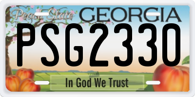 GA license plate PSG2330