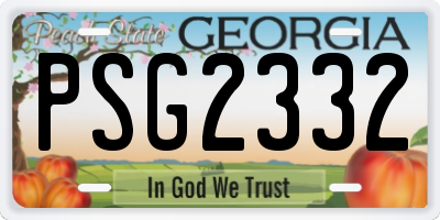 GA license plate PSG2332