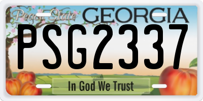 GA license plate PSG2337
