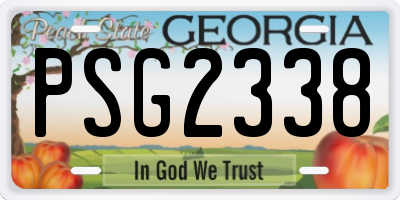 GA license plate PSG2338