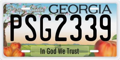 GA license plate PSG2339