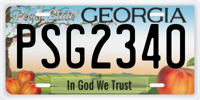 GA license plate PSG2340