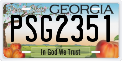GA license plate PSG2351