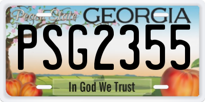 GA license plate PSG2355