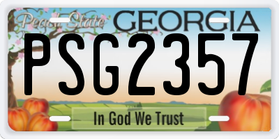 GA license plate PSG2357