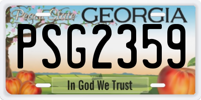 GA license plate PSG2359